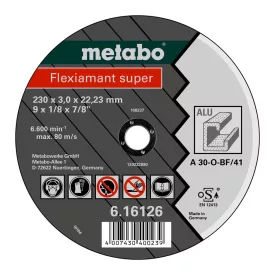   Metabo  616126000 Flexiamant super vágótárcsa 230x3,0x22,23mm ALU