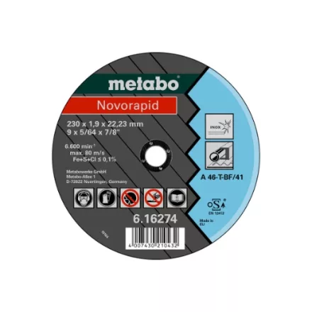 Metabo  616273000 Vágókorong Novorapid 180x1,5x22,2mm Inox
