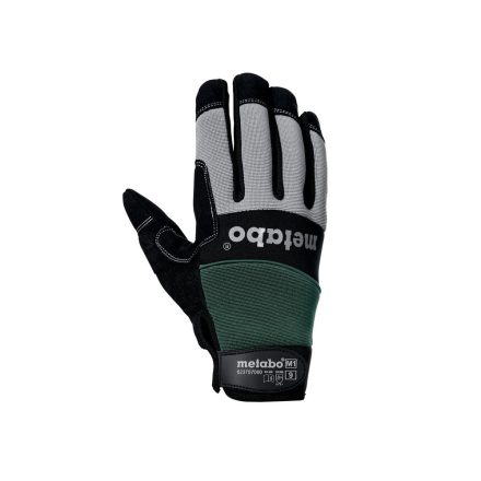 <METABO  623757000 Munkavédelmi kesztyű  zöld-fekete-szürke, bőr tenyér  9/L