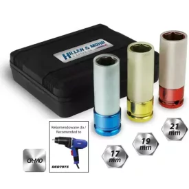   Dedra 17M003 Dugókulcs készlet alu felnikhez, 3részes 1/2” (17/19/21mm)