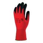 Munkavédelmi  Kesztyű piros-fekete latex mártott, csúszásbiztos GAN1LACI 7/S