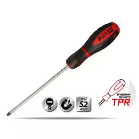   Dedra  17W005 Csavarhúzó lapos SL6x125mm mágneses, TPR gumi markolat, S2 acélból