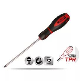   Dedra 17W006 Csavarhúzó lapos SL6x150mm mágneses, TPR gumi markolat, S2 acélból