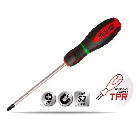 Dedra  17W024 Csavarhúzó kereszt PZ3x150mm mágneses, TPR gumi markolat, S2 acélból