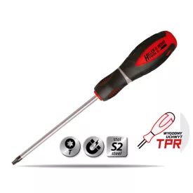   Dedra 17W032 Csavarhúzó torx T10x80mm mágneses, TPR gumi markolat, S2 acélból