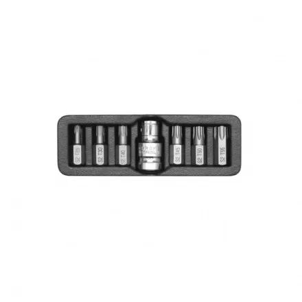YATO Torx bitkészlet 1/2"-os bittartóval, 7 részes, T25-T55  (YT-0410)