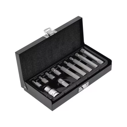 YATO Sűrű torx (spline) bitkészlet 1/2"-os bittartóval, 11 részes, M5-M12  (YT-0415)