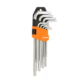   KENDO TORX kulcs készlet, hosszított 9 részes T10-T50 CrV No. 20742  040208-0737