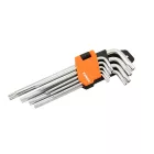 KENDO TORX kulcs készlet, hosszított 9 részes T10-T50 CrV No. 20742  040208-0737