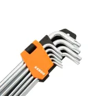 KENDO TORX kulcs készlet, hosszított 9 részes T10-T50 CrV No. 20742  040208-0737