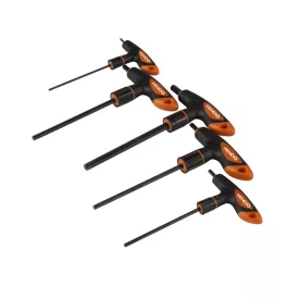   KENDO Imbuszkulcs készlet, T-nyelű, 5 részes 3,0-8,0mm CrV No. 20779  040208-0739