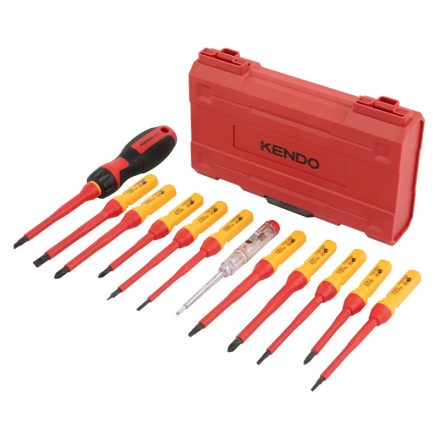 KENDO VDE (szigetelt) Csavarhúzó készlet, 12+1részes (No.20485)  040302-0229