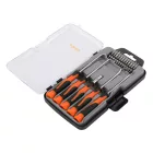 KENDO Műszerész csavarhúzó bitekkel +tömítés kaparó készlet, 17részes CrV No.20539  040302-0231