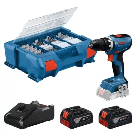   Bosch  GSR18V-65 Akkus fúró-csavarozó 18V 4,0Ah +GAL18V-40 töltő, Pick & Click L-CASE 06019N3207