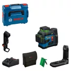 Bosch GLL12V-100-33CG Vonallézer (zöld) +LB10 tartó és DL20 csíptető 12V 2,0Ah L-BOXX 0601065401