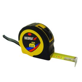   Dedra M882 Mérőszalag gumírozott 8m/25mm sárga-fekete,STOP gomb