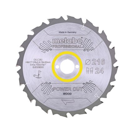 Metabo  628009000 Körfűrésztárcsa power cut wood – professional 216x30mm 24fogas FA