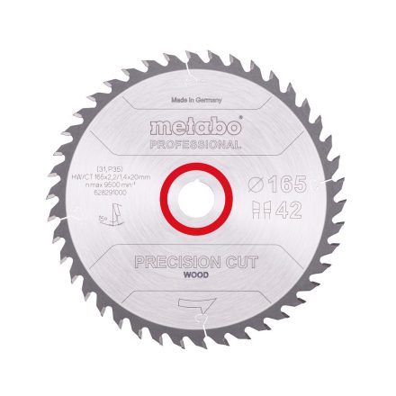 Metabo  628291000 Körfűrésztárcsa precision cut wood – professional 165x20mm 42fogas FA