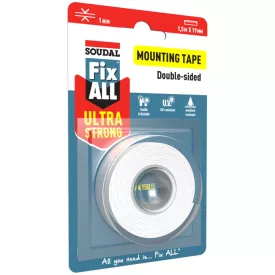   SOUDAL  Fix All Öntapadó extra vékony ragasztószalag, fehér, kétoldalú 19mm 155604