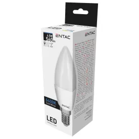 Entac LED izzó Candle E14 6,5W CW 6400K 5999097903842