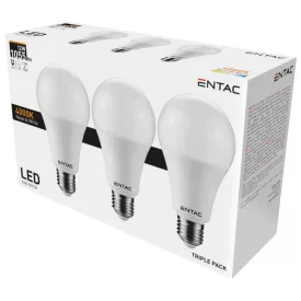   Entac LED izzó Globe E27 12W NW 4000K 3-Pack /3db 5999097979342