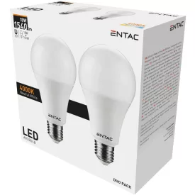   Entac LED izzó Globe E27 18W NW 4000K Duo Pack /2db 5999097979366