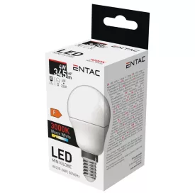 Entac LED izzó Mini Globe E14 4W WW 3000K 5999097992808