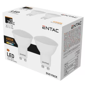   Entac LED izzó Spot Wide Angle GU10 4W NW 4000K Duo Pack /2db  5999097997308