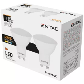   Entac LED izzó Spot Wide Angle GU10 6,5W NW 4000K Duo Pack /2db 5999097997285