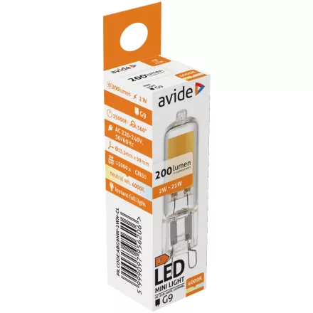 Avide LED izzó 2W G9 C-LED NW 4000K 5999097956206