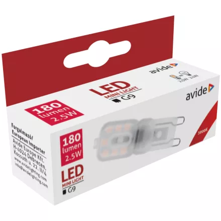 Avide LED izzó 2.5W G9 WW 3000K fekvő 5999097915982