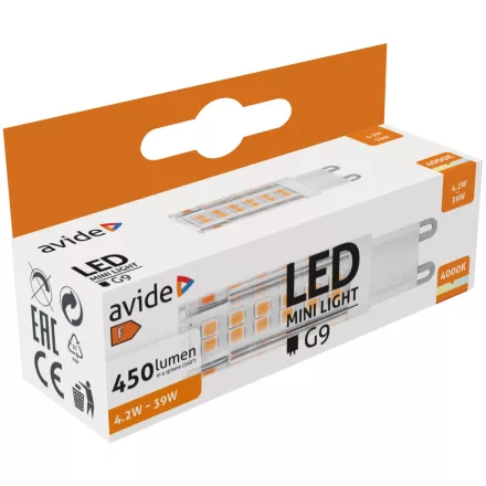 Avide LED izzó 4.2W G9 NW 4000K fekvő 5999097952840