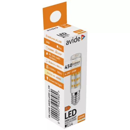 Avide LED izzó 4.2W JD E14 NW 4000K 5999097948980
