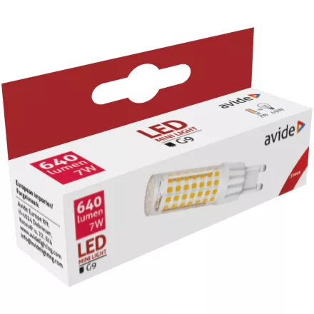 Avide LED izzó 7W G9 WW 3000K fekvő 5999097916026