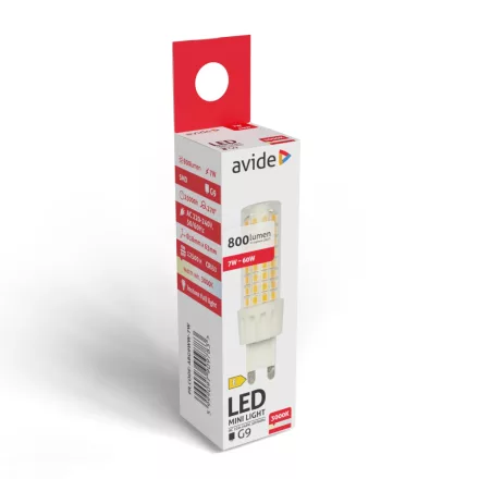 Avide LED izzó 7W G9 WW 3000K 5999097909783
