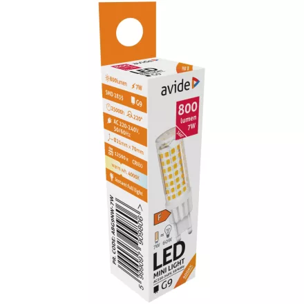 Avide LED izzó 7W G9 NW 4000K 5999097909806