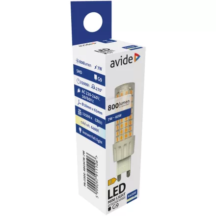 Avide LED izzó 7W G9 CW 6400K 5999097911106