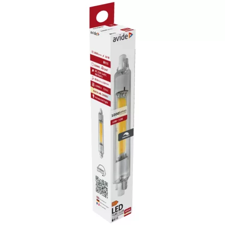 Avide LED izzó 10W R7S 18x118mm WW 3000K Dimm. 5999097960920