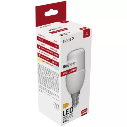 Avide LED izzó Bright Stick izzó T37 7W E14 WW 3000K 5999097932026