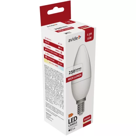 Avide LED izzó Candle 2.5W E14 WW 3000K 5999097931005