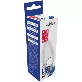 Avide LED izzó Candle 6W E27 CW 6400K 5999562289181
