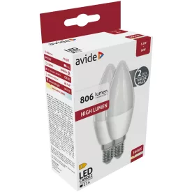   Avide LED izzó Candle Twin Pack 6.5W E14 WW 3000K 5999097947389