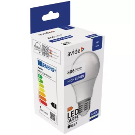 Avide LED izzó Globe A60 8W E27 CW 6400K 5999562289082