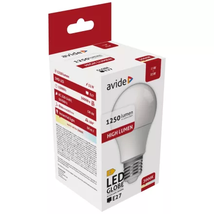 Avide LED izzó Globe A60 11W E27 WW 3000K 5999097950327