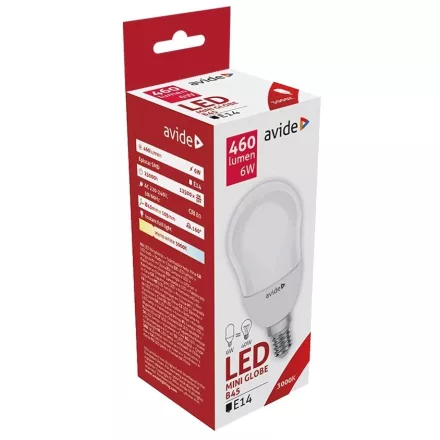 Avide LED izzó Globe Mini B45 6W E14 WW 3000K 5999562285305