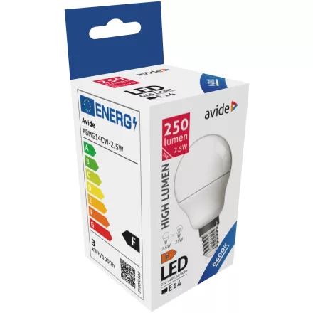 Avide LED izzó Globe Mini G45 2.5W E14 CW 6400K 5999097931388