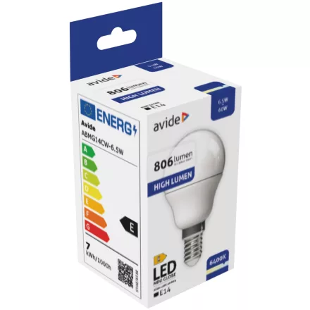 Avide LED izzó Globe Mini G45 6.5W E14 CW 6400K 5999097931562