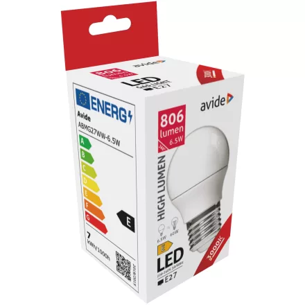 Avide LED izzó Globe Mini G45 6.5W E27 WW 3000K 5999097931661