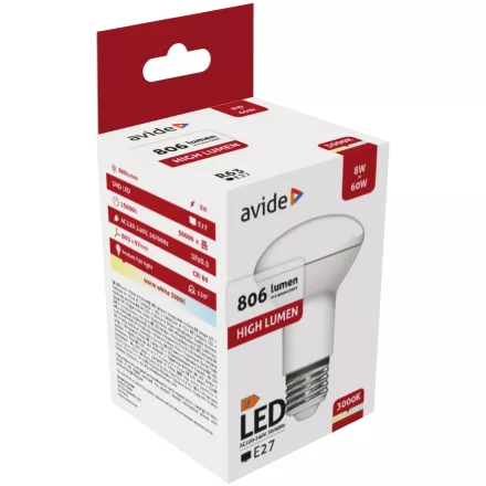 Avide LED izzó R63 8W E27 WW 3000K 5999097931883