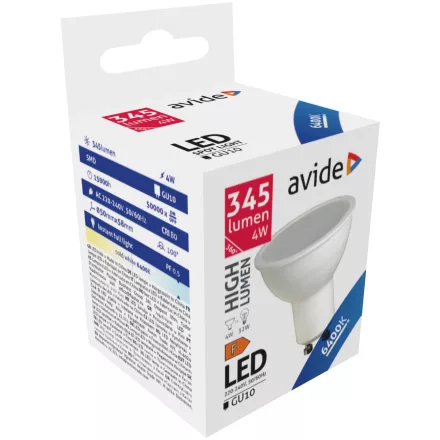 Avide LED izzó Spot Alu+plastic 4W GU10 CW 6400K 5999097931845